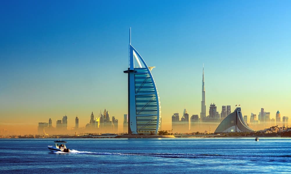 Guests enjoying watersports from a luxury yacht in Dubai