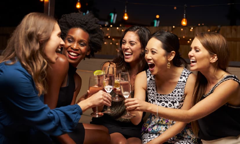 Friends get together on a private yacht in Dubai