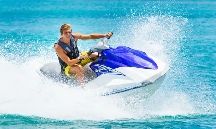Jet skiing during a private yacht charter Dubai