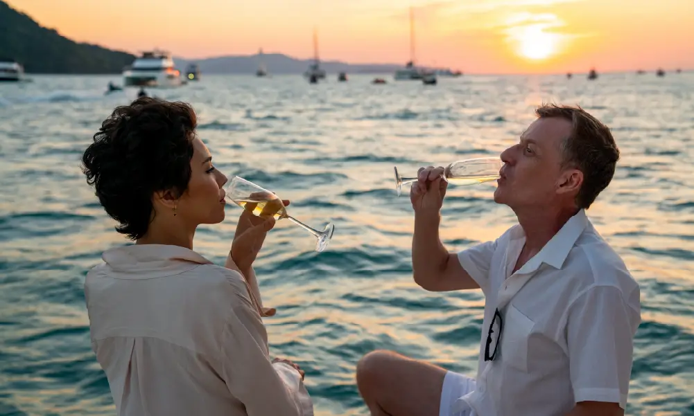 Tourists enjoying a private yacht trip in Dubai
