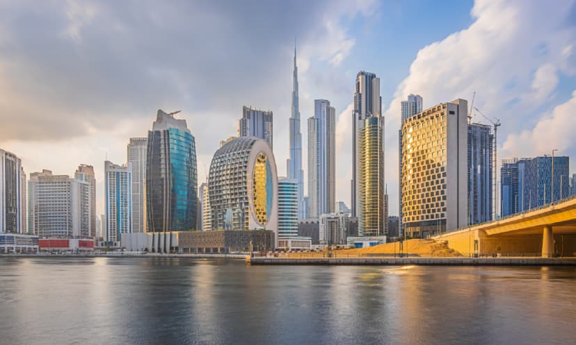 Luxury yacht sailing past Dubai Marina skyline during a private cruise