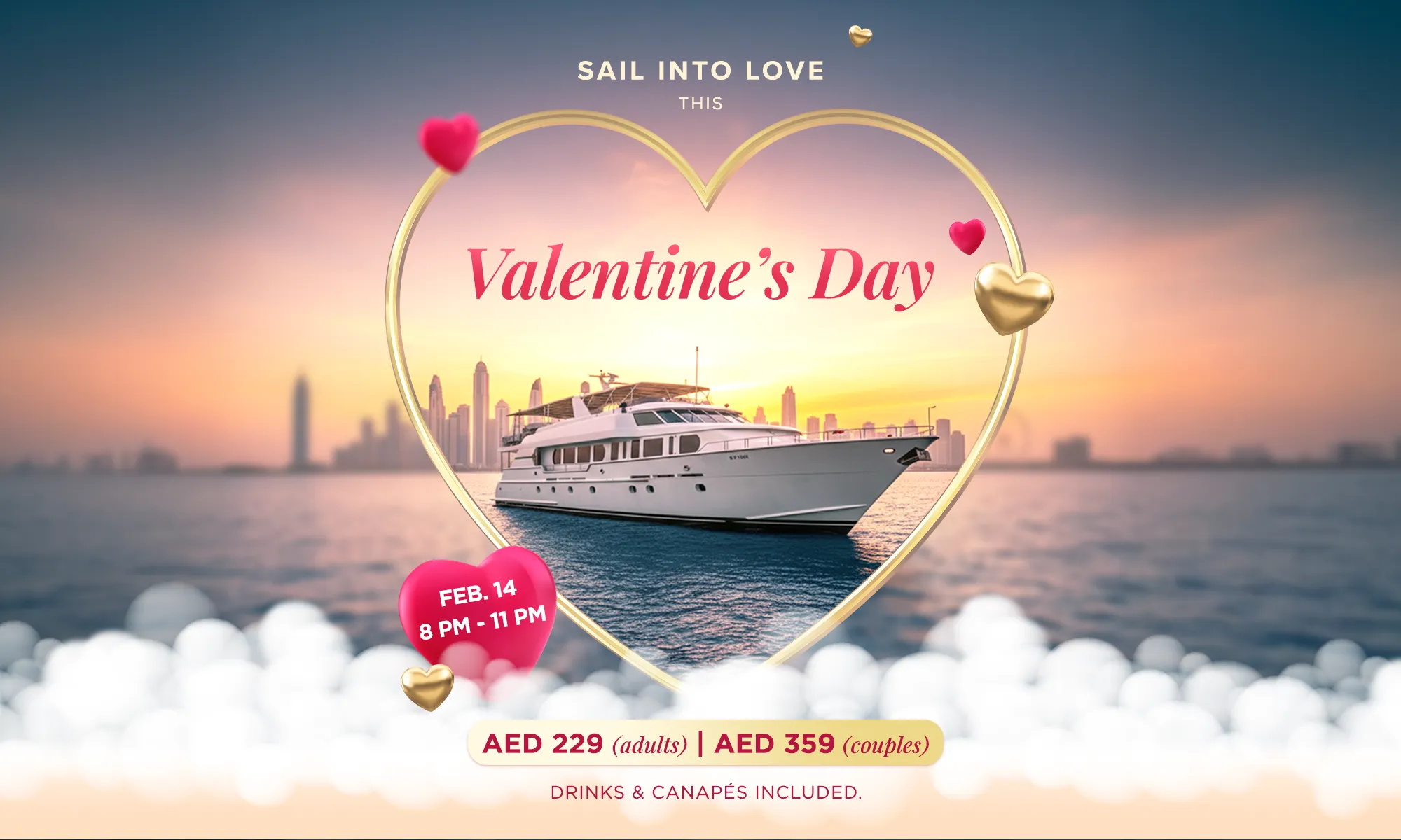Valentine's Day Yacht Cruise in Dubai