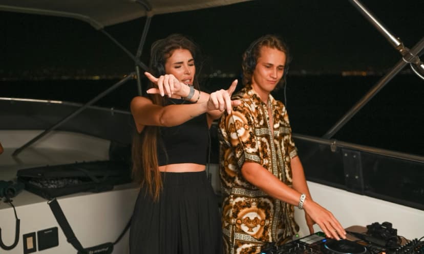 Jet skiing during a private yacht charter Dubai