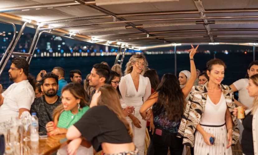 Paddleboarding off a luxury yacht rental Dubai