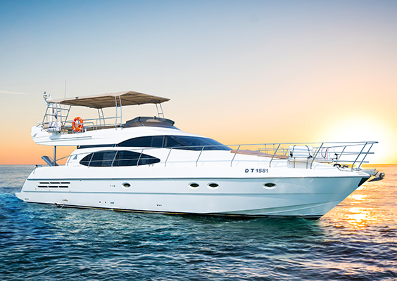 58 ft luxury Yacht Etosha near dubai coastline